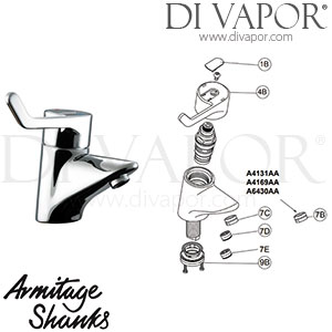 Armitage Shanks Contour 21 Sequential Thermostatic Basin Mixer A4131AA Tap Spare Parts - IDL DV 421